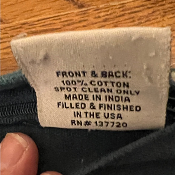 Teal with gold and cream colored print pillow slip covers - Picture 6 of 6